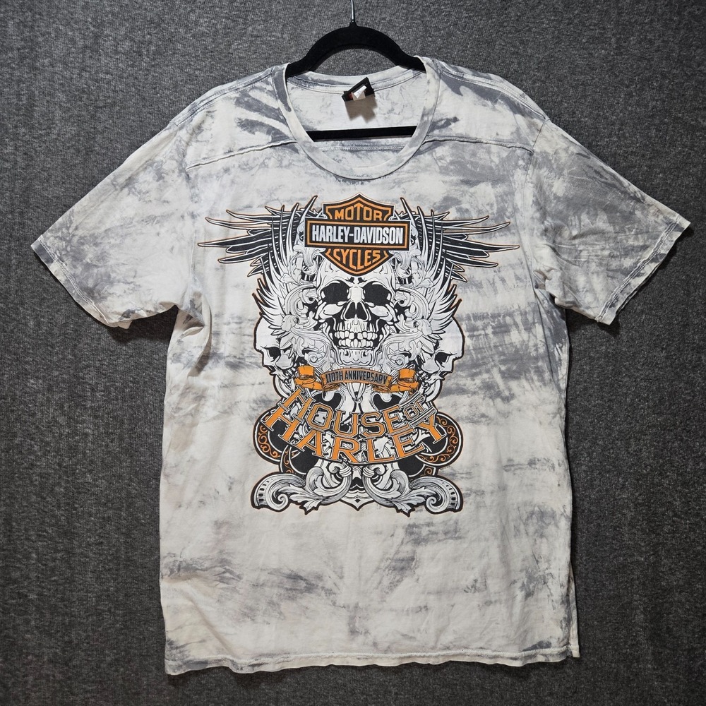 Harley Davidson T Shirt XL Gray. 110th Anniversary House of Harley Milwaukee WI